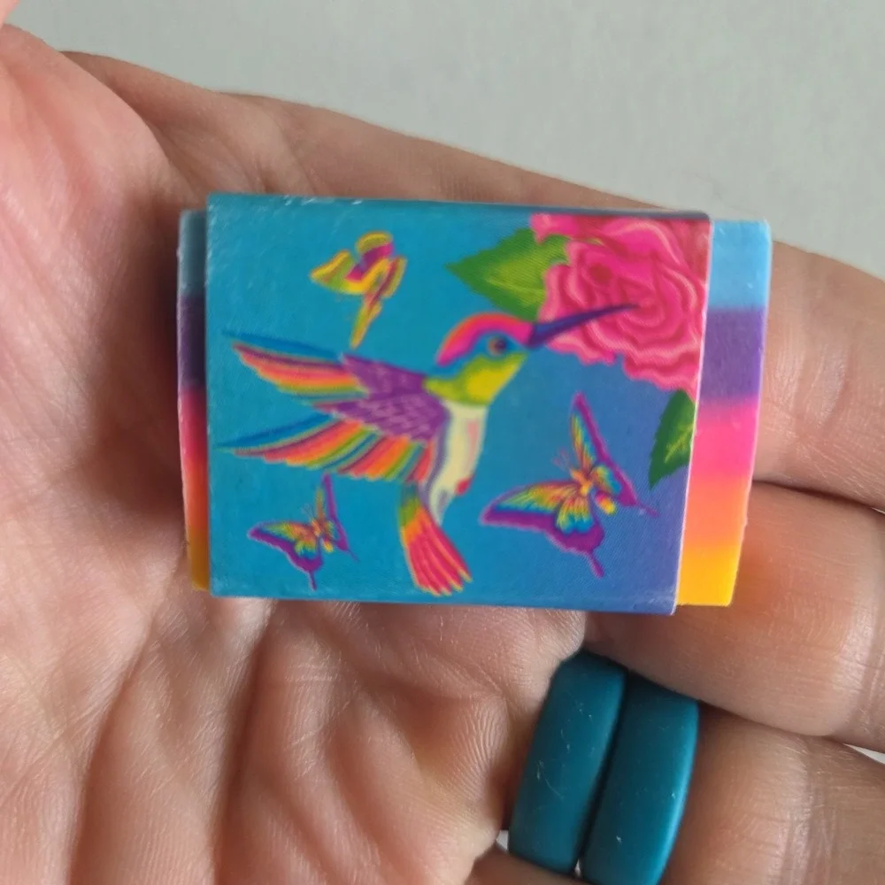Vintage Y2K Lisa Frank Masterpiece Hummingbird Rainbow Eraser